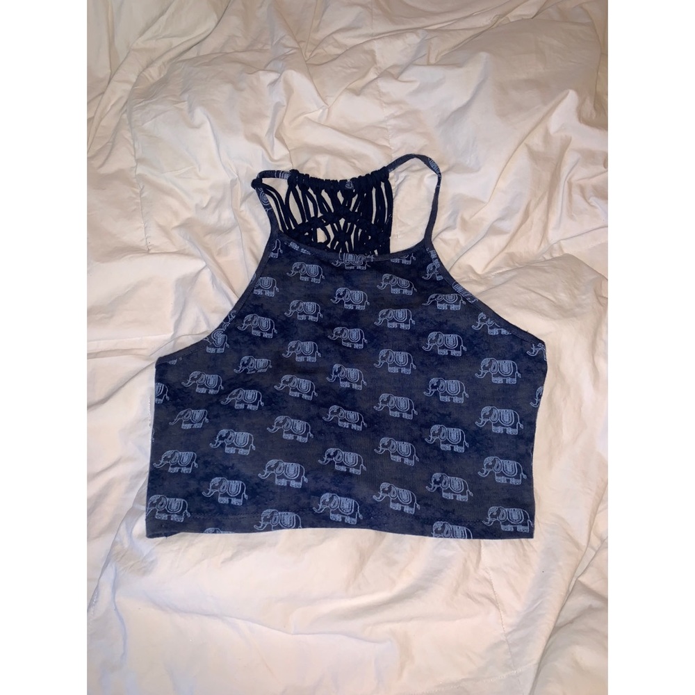 Blue elephant crop top